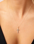 9CT MARIA CROSS NECKLACE