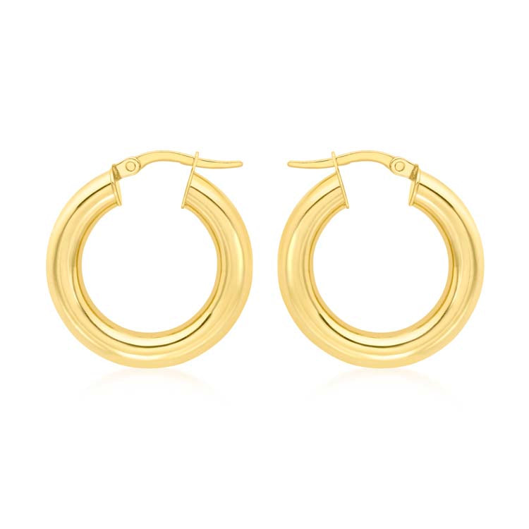 9CT CHUNKY HOOP EARRINGS