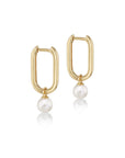 9CT PEONY PEARL HUGGIE EARRINGS