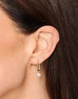 9CT PEONY PEARL HUGGIE EARRINGS