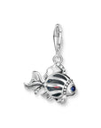 THOMAS SABO Charm pendant fish with blue stones silver