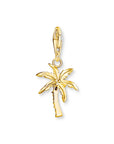 THOMAS SABO Charm Pendant Palm Tree Gold Multicoloured Stone