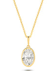 1CT BEZEL OVAL DIAMOND PENDANT - SOLID GOLD