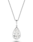 HEIRLOOM - 1CT PEAR OVAL BEZEL DIAMOND PENDANT -SOLID GOLD