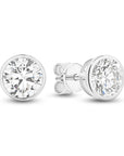 HEIRLOOM BRILLIANT CUT BEZEL SET DIAMOND STUD EARRINGS - SOLID GOLD