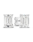 HEIRLOOM EMERALD CUT DIAMOND STUD EARRINGS - SOLID GOLD