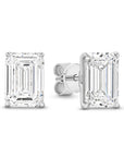 HEIRLOOM EMERALD CUT DIAMOND STUD EARRINGS - SOLID GOLD