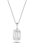 HEIRLOOM 1CT EMERALD CUT BEZEL DIAMOND PENDANT -SOLID GOLD