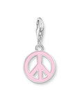 THOMAS SABO Pink Peace Sign Charm Pendant Silver