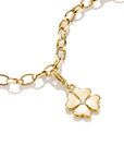 Gold-Plated Four-Leaf Clover Charm with Zirconia Centre Stone