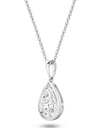 HEIRLOOM - 1CT PEAR OVAL BEZEL DIAMOND PENDANT -SOLID GOLD