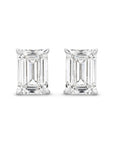 HEIRLOOM EMERALD CUT DIAMOND STUD EARRINGS - SOLID GOLD