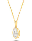 1CT BEZEL OVAL DIAMOND PENDANT - SOLID GOLD