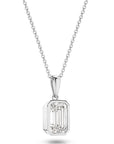 HEIRLOOM 1CT EMERALD CUT BEZEL DIAMOND PENDANT -SOLID GOLD