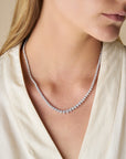 HEIRLOOM 15CT GRADUATED DIAMOND TENNIS NECKLACE- SOLID GOLD