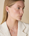 HEIRLOOM PEAR BEZEL SET DIAMOND STUD EARRINGS - SOLID GOLD
