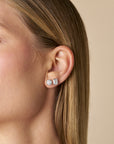 HEIRLOOM BRILLIANT CUT BEZEL SET DIAMOND STUD EARRINGS - SOLID GOLD