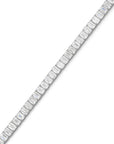15CT BEZEL EMERALD CUT DIAMOND TENNIS BRACELET - 9CT GOLD