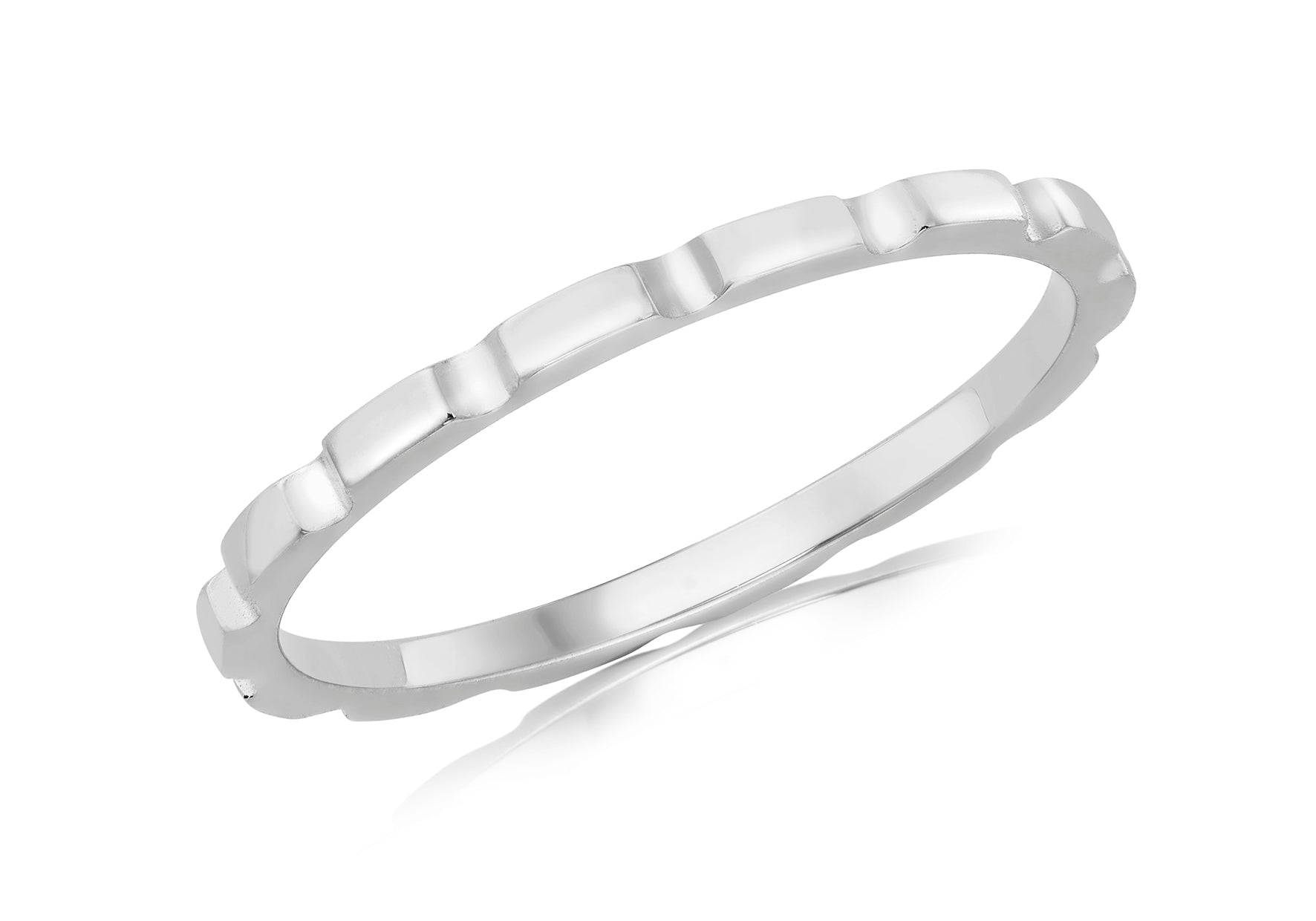 9CT GOLD BRICK STACKER RING