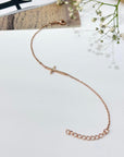 PLAIN CROSS BRACELET - STERLING SILVER