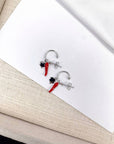 THE RED CORNICELLO EARRINGS - STERLING SILVER