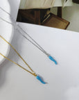 THE BLUE CORNICELLO NECKLACE - STERLING SILVER