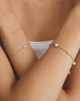 Bracelet with pearls and zirconia