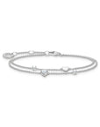 Thomas Sabo Bracelet with hearts and white stones silver