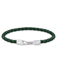 THOMAS SABO Bracelet with Braided, Green Leather