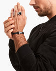 THOMAS SABO Double Bracelet with Braided, Black Leather