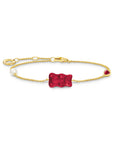 THOMAS SABO Bracelet with red goldbears, freshwater pearl & stones