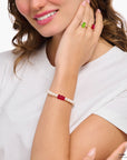 THOMAS SABO Pearl bracelet with red goldbears