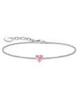 THOMAS SABO Bracelet with pink heart-shaped pendant