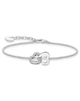 THOMAS SABO Bracelet with intertwined hearts pendant - silver
