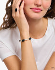 THOMAS SABO Pearl bracelet with black goldbears