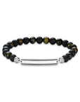 THOMAS SABO Engraved bracelet with obsidian beads