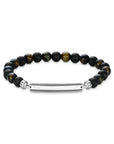 THOMAS SABO Engraved bracelet with obsidian beads
