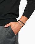THOMAS SABO Engraved bracelet with obsidian beads