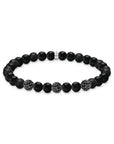 THOMAS SABO Obsidian bracelet with three zirconia beads