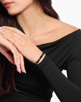 THOMAS SABO Obsidian bracelet with three zirconia beads