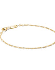 Gold-Tone Stainless Steel Figaro Bracelet 1.4mm