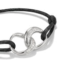 Textile bracelet Together black with zirconia