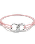 Textile bracelet Together pink with zirconia