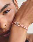 Textile bracelet Together pink with zirconia