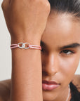 Textile bracelet Together pink with zirconia