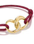 Textile bracelet Together red with zirconia