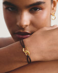 Textile bracelet Together brown with zirconia