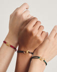 Textile bracelet Together brown with zirconia