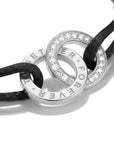 Textile bracelet Together black with zirconia