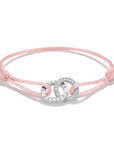 Textile bracelet Together pink with zirconia